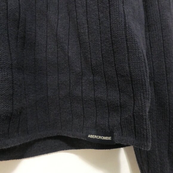 ABERCROMBIE & FITCH - A 92 | large | Classic Heavyweight Ribbed Navy Sweater - Picture 8 of 14